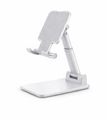 Adjustable Phone & Tablet Stand Desk Holder Foldable Aluminium – White