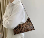 Leopard Print Shoulder Bag – Trendy Y2K Baguette Purse for Women