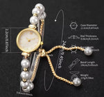 legant Pearl Bracelet Watch for Women – Gold Quartz Wrist Watch